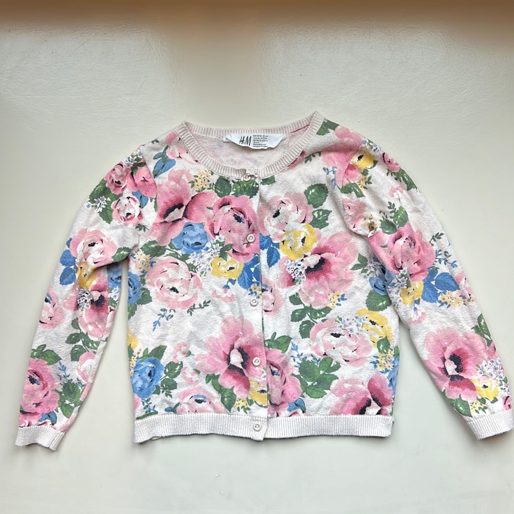 Floral Cardigan - like new - Size 2T-4T